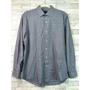 Bergamo New York Men's size Medium ‎ Plaid Long Sleeve Button-Down Shirt 15-15.5